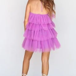 HAZEL & OLIVE Tulle-ista Mini Cocktail Dress - Purple 4 HAZEL & OLIVE Tulle-ista Mini Cocktail Dress - Purple -HAZEL & OLIVE shop hazel olive tulle ista after five mini cocktail dress purple 34753066270914