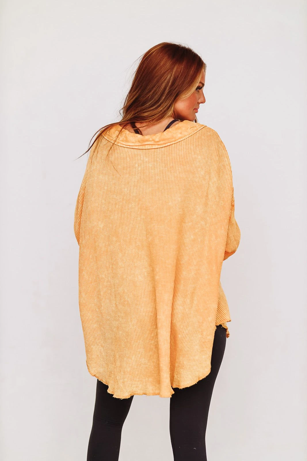 Waffle Knit Button Down Shacket - Bright Orange HAZEL & OLIVE Waffle Knit Button Down Shacket - Bright Orange -HAZEL & OLIVE shop hazel olive waffle knit button down shacket bright orange 35583651676354