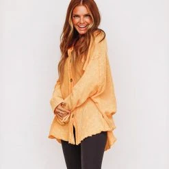 HAZEL & OLIVE Waffle Knit Button Down Shacket - Bright Orange 6 HAZEL & OLIVE Waffle Knit Button Down Shacket - Bright Orange -HAZEL & OLIVE shop hazel olive waffle knit button down shacket bright orange 35583651840194