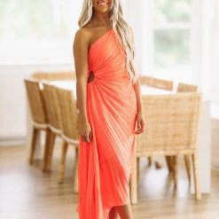HAZEL & OLIVE What A Dream Maxi Dress - Tangerine -HAZEL & OLIVE shop hazel olive what a dream maxi dress tangerine 37504155549890