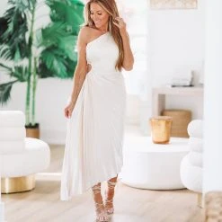 HAZEL & OLIVE What Dreams Are Made Of Maxi Dress - Pearl Ivory -HAZEL & OLIVE shop hazel olive what dreams are made of maxi dress pearl ivory 37269761458370